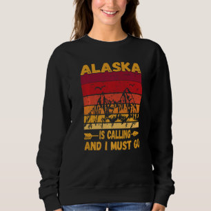 Sudadera Alaska Está Llamando Y Debo Ir Montañas Vintage 