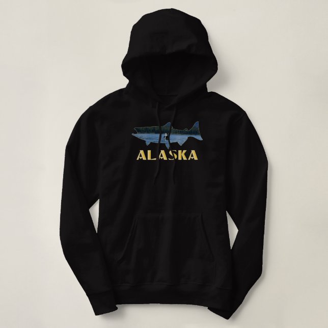 Sudadera Alaska King Salmon Vacaciones de pescadores Orca (Diseño del anverso)