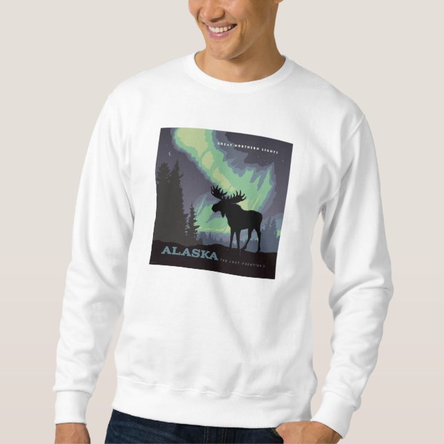 Sudadera Alaska | Moose de las luces del norte (Anverso)