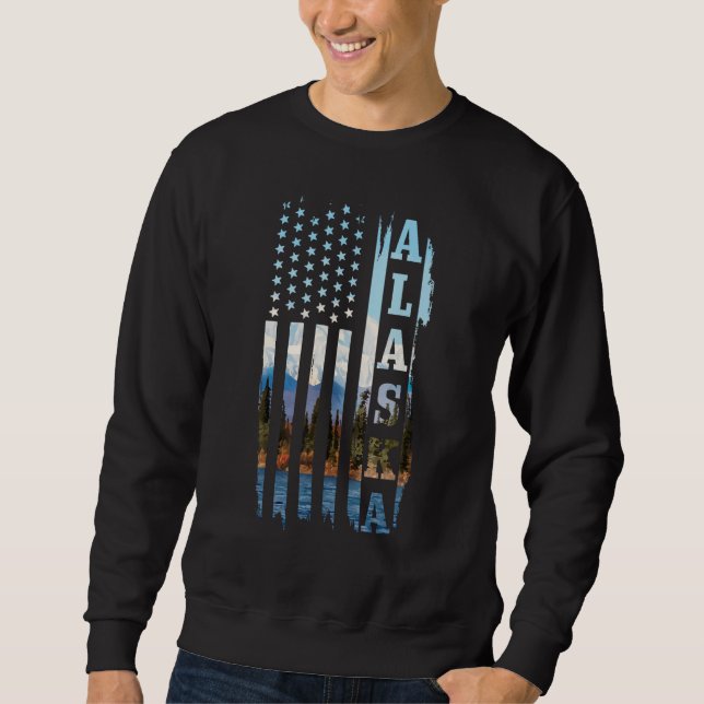 Sudadera Alaska Patriotic American Flag Vintage Nature Hiki (Anverso)