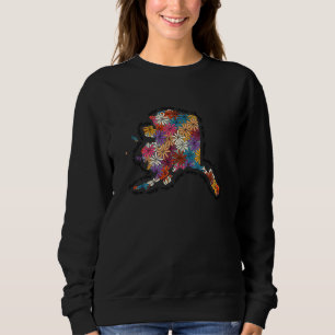 Sudadera Alaska State Floral Map Alaska Hometown Alaska Tra