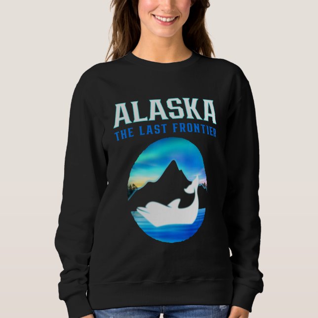 Sudadera Alaska  The Last Frontier Dolphin Alaska State USA (Anverso)
