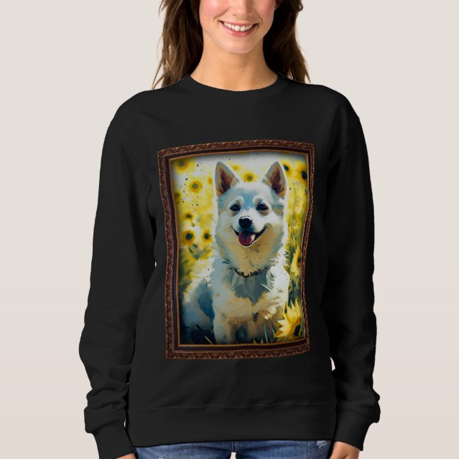 Sudadera Alaskan Klee Kai Painting Sunflower Flower Mom Wom (Anverso)