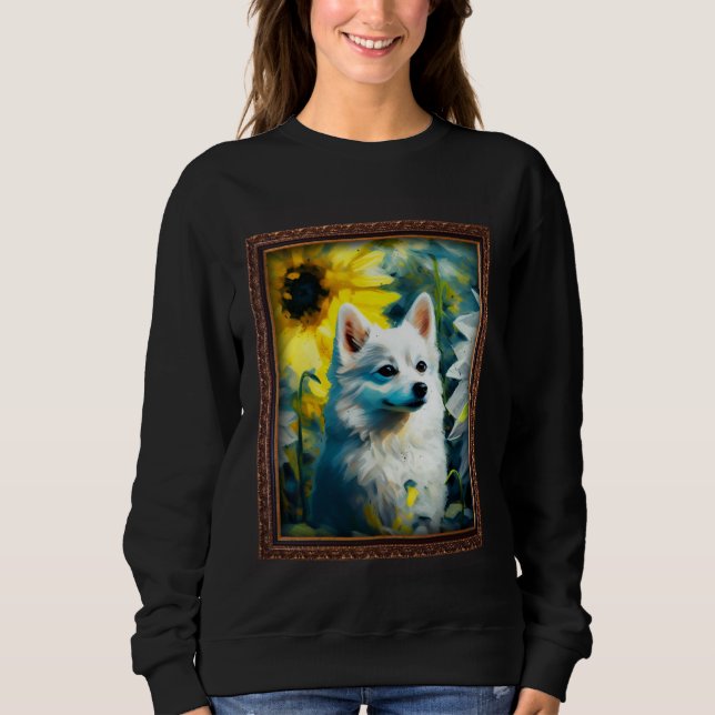 Sudadera Alaskan Klee Kai Painting Sunflower Flower Mom Wom (Anverso)