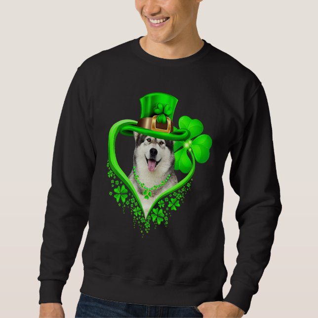 Sudadera Alaskan Malamute Dog St Patricks Day Lover Irish S (Anverso)