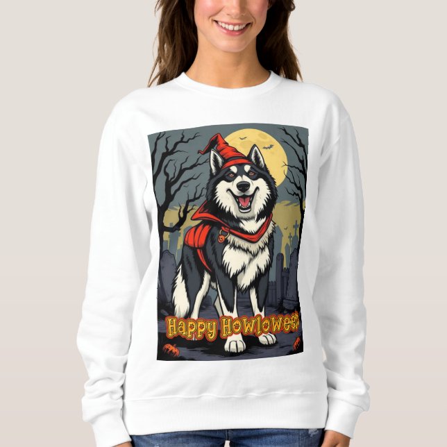 Sudadera Alaskan Malamute Happy Howloween (Anverso)
