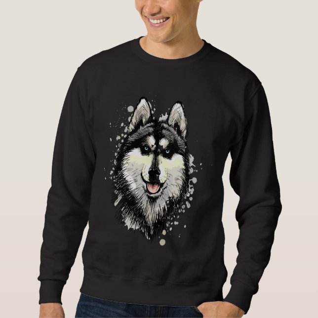 Sudadera Alaskan Malamute Jefe Del Husky Siberiano Con B (Anverso)