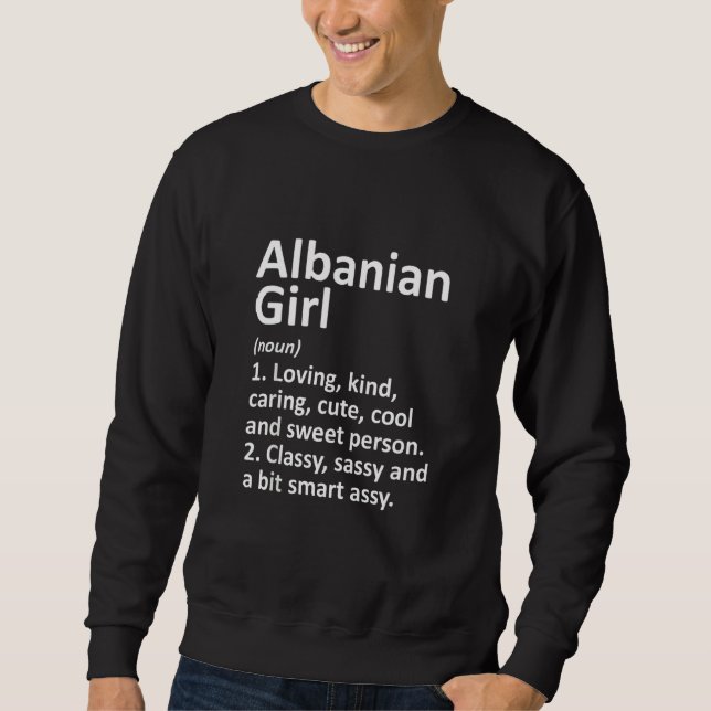 Sudadera ALBANIA, CHICA de ALBANIA, regala la divertida raí (Anverso)