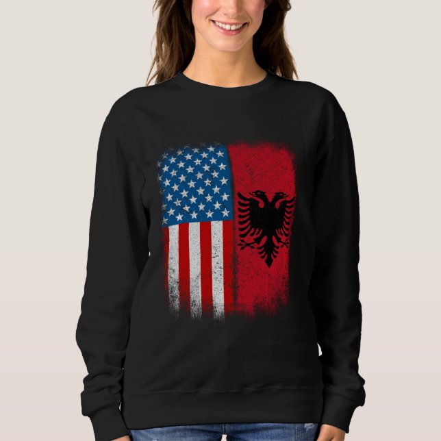 Sudadera Albanian American Flag Albania Flamuri Shqiptar Sh (Anverso)