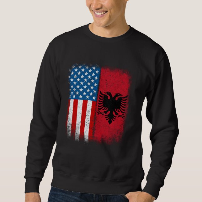 Sudadera Albanian American Flag Albania Flamuri Shqiptar Sh (Anverso)