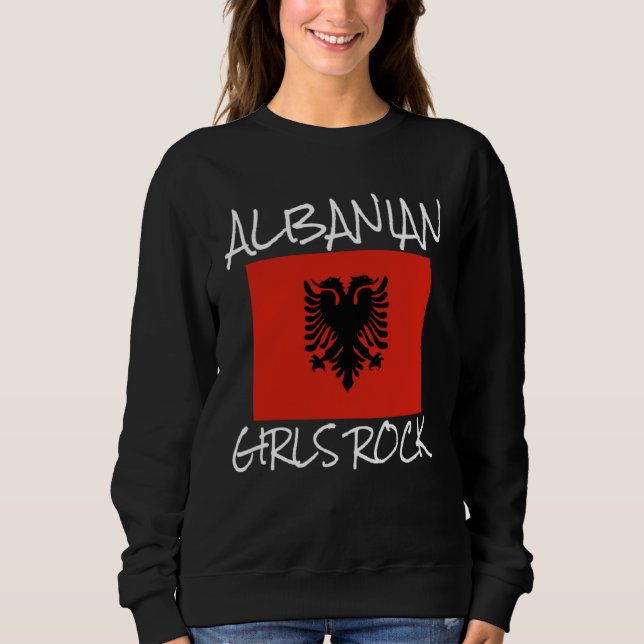 Sudadera Albanian Girls Rock Proud To Be Albanian Eagle Alb (Anverso)
