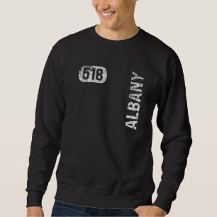 Sudadera Albany New York 518 Area Code Vintage Retro
