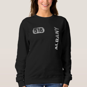 Sudadera Albany New York 518 Area Code Vintage Retro