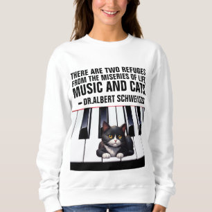 SUDADERA ALBERT SCHWEITZER CAT CITA MÚSICA Y GATOS