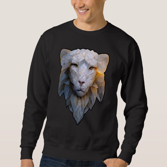 Sudadera Albino Lion Vector of Stoic Ethereal Leo with Feat (Anverso)
