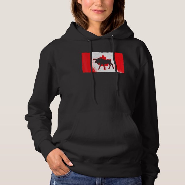 Sudadera Alce canadiense Día de Canadá Hoja de Arce Orgullo (Anverso)