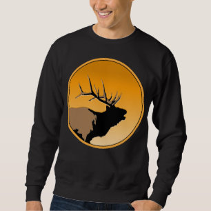 Sudadera Alce toro al atardecer original de la vida silvest
