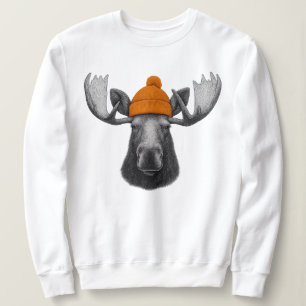 Sudadera Alce Toro con Gorro – Camiseta de Tripulación de V