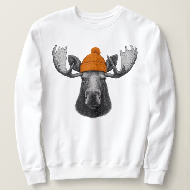 Sudadera Alce Toro con Gorro – Camiseta de Tripulación de V (Anverso del diseño)