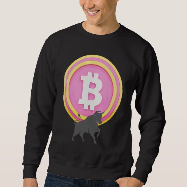 Sudadera Alcista de Bitcoin Inversor de Criptomonedas Block (Anverso)
