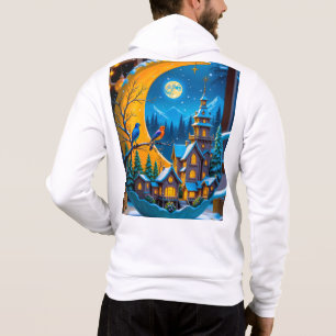 Sudadera Aldea lunar de arte mágico de invierno para hombre