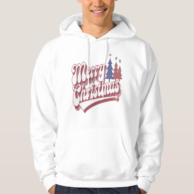 Sudadera Alegre de vacaciones retro: Feliz diseño navideño (Anverso)