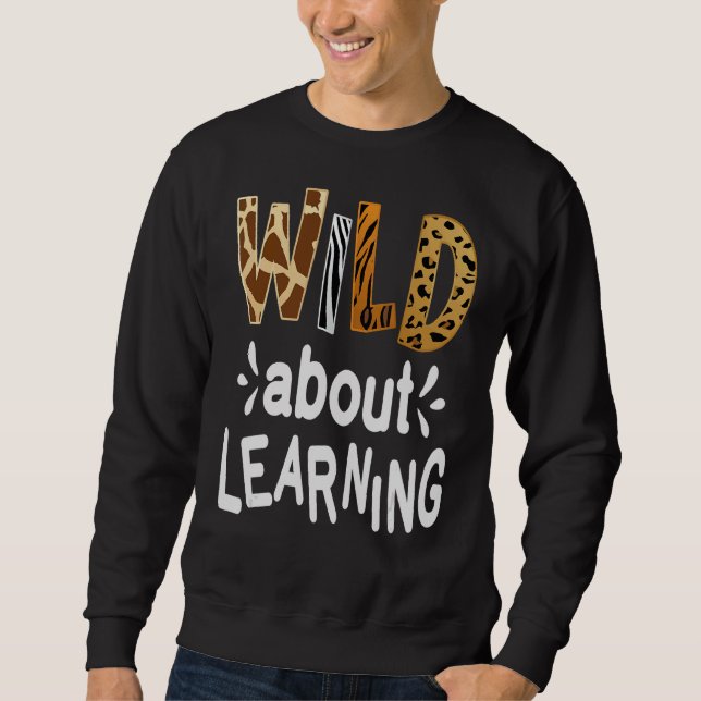 Sudadera Alegre Por Aprender Estudiante De Maestros Primer  (Anverso)