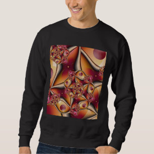 Sudadera Alegría Colorida Abstracta Fantasía Roja Naranja F