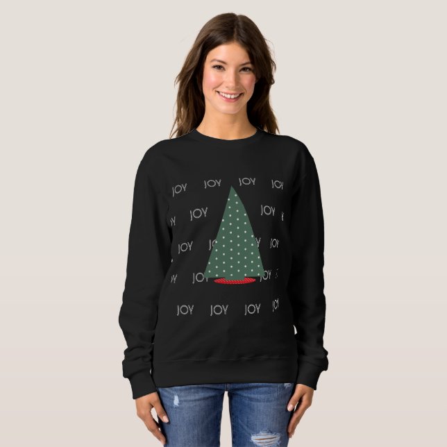 Sudadera Alegría de árbol de Navidad de invierno (Anverso completo)