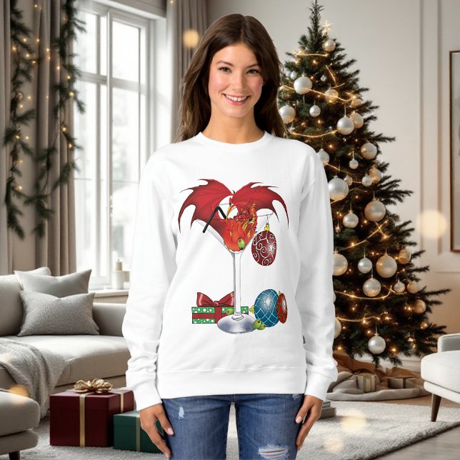 Sudadera Alegría de la fiesta de Navidad Cóctel Dragón Rojo (Subido por el creador)