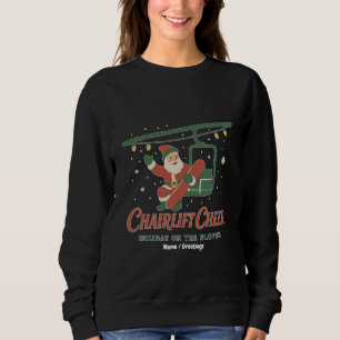 Sudadera Alegría de telesilla Santa Snowboard Retro Navidad