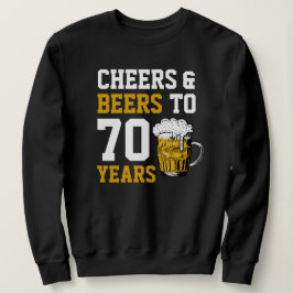 Sudadera Alegría y cerveza de 70 años a 70 años divertidos