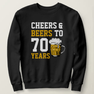 Sudadera Alegría y cerveza de 70 años a 70 años divertidos