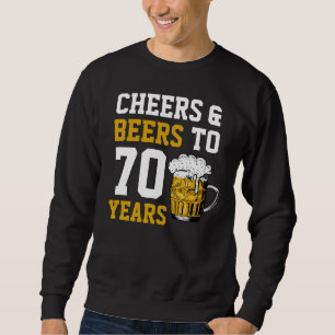 Sudadera Alegría y cerveza de 70 años a 70 años divertidos