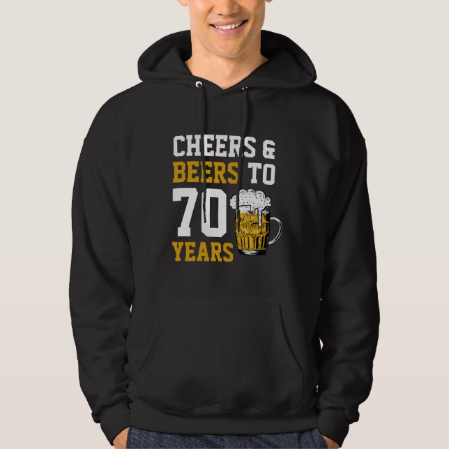 Sudadera Alegría y cerveza de 70 años a 70 años divertidos (Anverso)