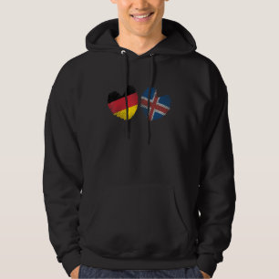 Sudadera Alemania Islandia Corazón Bandera alemana Bandera
