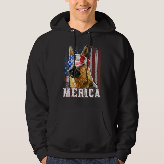 Sudadera Alemania Pastor De Perro Merica 4 De Julio Fl Esta (Anverso)