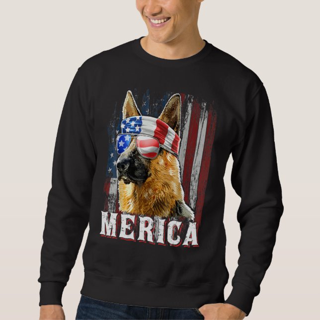 Sudadera Alemania Pastor De Perro Merica 4 De Julio Fl Esta (Anverso)