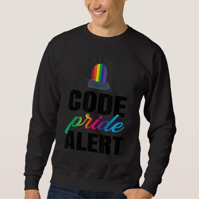 Sudadera Alerta del Orgullo del Código Amor Bisexual Lesbia (Anverso)