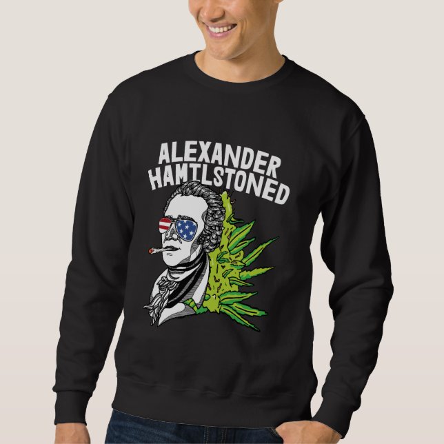 Sudadera Alexander Hamil-Stoned 4 De Julio Weed Pot Patrio (Anverso)