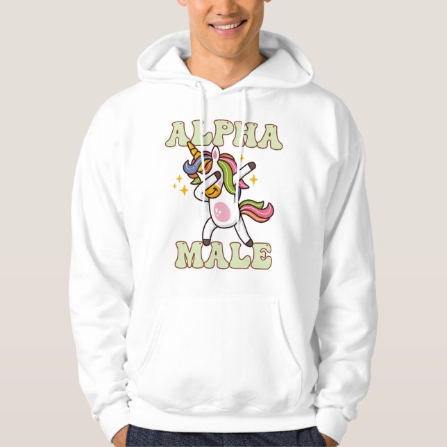 Sudadera Alfa macho Irono Unicornio 1 (Anverso)