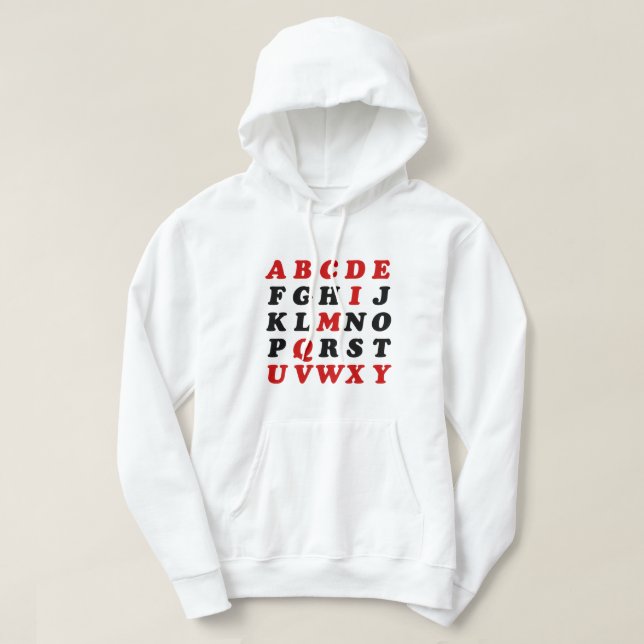 Sudadera Alfabeto inglés (Diseño del anverso)