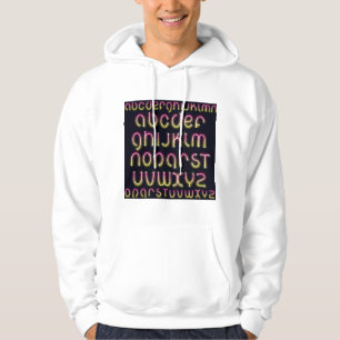 Sudadera Alfabeto Neón Retro de los 80 Rosa y Amarillo Bril