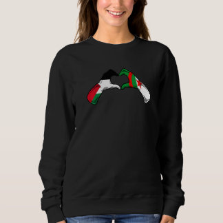 Sudadera Algeria Palestine Flag  Palestinian Algerian Heart