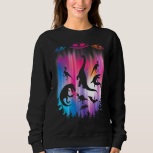Sudadera Alien Abducción Dinosaurios Volando Saucer Ufo