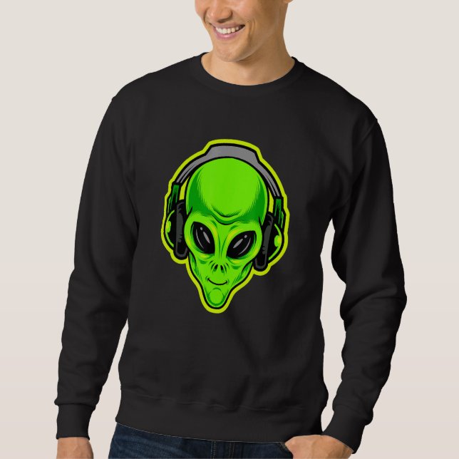 Sudadera Alien con audífonos está listo (Anverso)