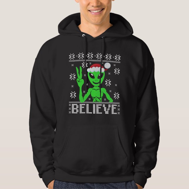 Sudadera Alien cree que los Navidades feos sudan (Anverso)