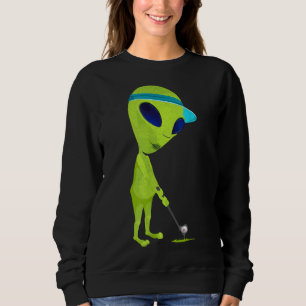 Sudadera Alien divertida jugando golf parodia al golf