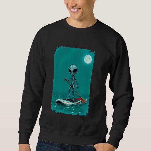 Sudadera Alien en un Stand-up-Paddle-Board 1 - Diversión de (Anverso)