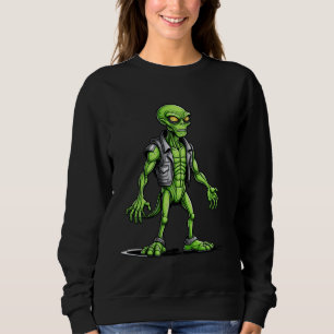 Sudadera Alien Enfadado Con Manos Grandes En El Gráfico De 